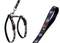 Postroj kitten nylon s voditkom Sportiv - čierny Karlie 1,00 x 120 cm